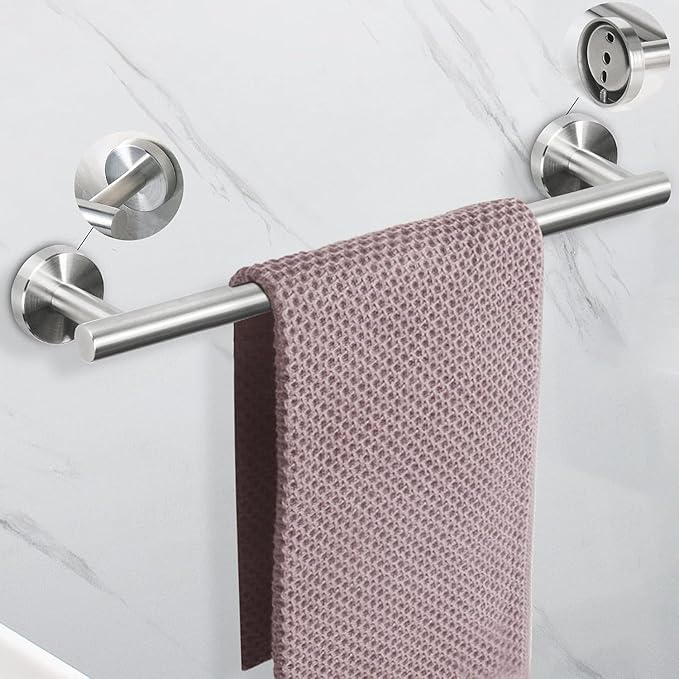 NearMoon Bathroom Hardware Set SUS 304 Thicken Stainless Steel-Towel Bar Set Include 16" Towel Rod, Toilet Paper Holder, Multifunctional Hooks Bathroom Accessories (Brushed Nickel, 10 Pcs)