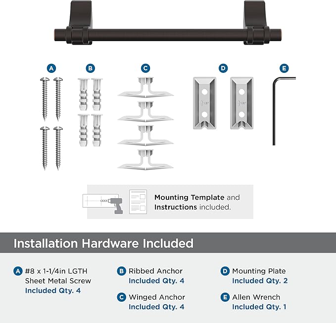 Amerock Davenport Oil-Rubbed Bronze 9 inch (229mm) Towel Bar, BH36055ORB