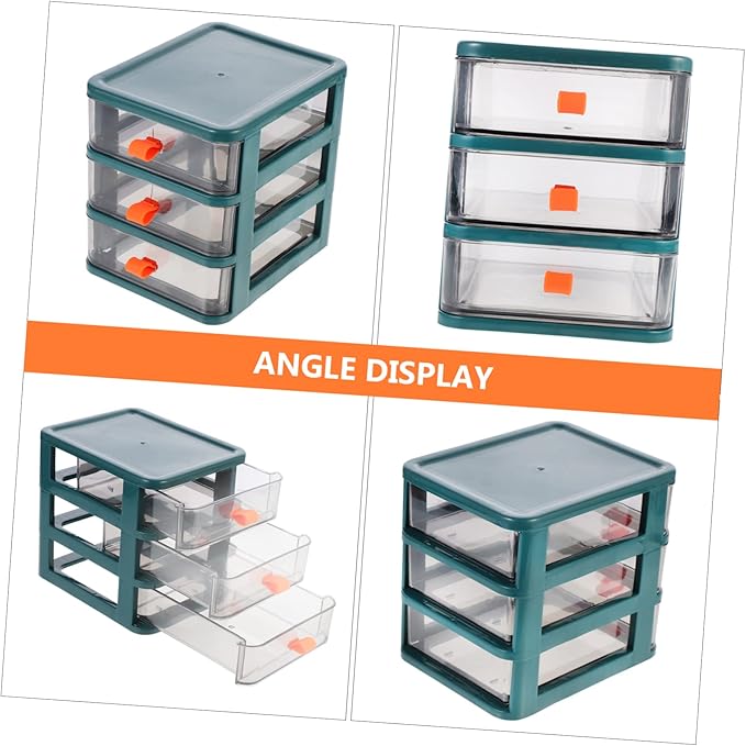 BESPORTBLE 1pc Desktop Organizer Mini Cosmetic Storage Box Gem Green Versatile Pp Sundries Holder for Office Bedroom and Bathroom