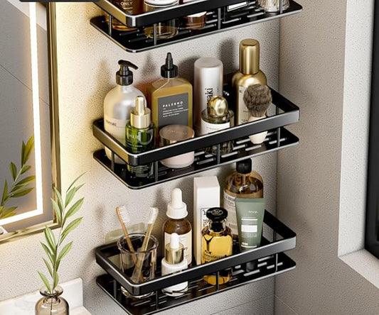 Shelf, Bathroom washbasin, Storage Kitchen, Three-Layer Thickened-Patch Square Basket