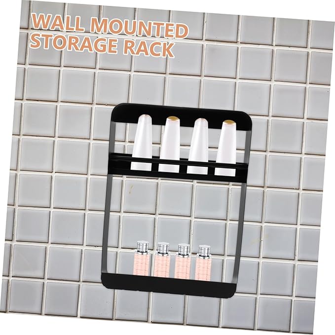 LIFKOME Wall Mounted Storage Rack Multi Functional Bathroom Shelf for Shampoo and Cosmetics Easy Installation Space Saving Design No Drilling Required