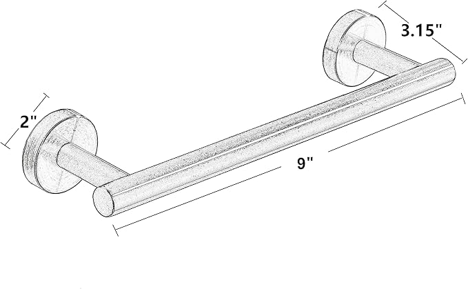 Towel Holder, Bathroom Accessories Hand Towel Holder, SUS304 Stainless Steel Towel Bar, 9-Inch Towel Rack Brushed Nickel for Bathroom, Kitchen, Bedroom, Wall Mounted.