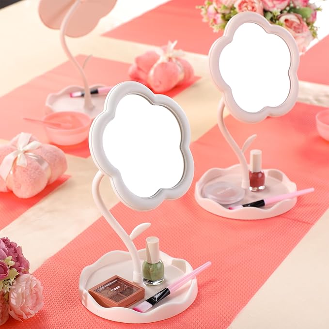 GlikCeil 8 Pcs Flower Shaped Mirror Spa Party Makeup Mirror Sleepover Party Favor for Spa Sleepover Slumber Birthday