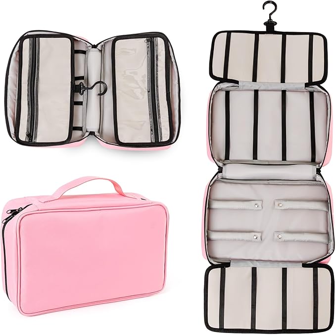2 in 1 Newly Designed Headband & Hair Bow Organizer for Girls Display Bag - Large Capacity Girls Hair Accessories Organizer, Holds Hair Clips, and Hair tie with a Rotating Hook, Travel-Friendly.