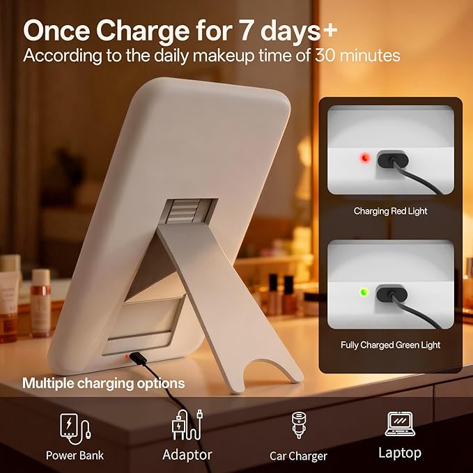 Vanity Mirror with Lights, Hollywood Lighted Vanity Mirror with 9 Dimmable Bulbs for Bedroom, Makeup Mirror with Lights, 3 Color & Brightness Adjustment, USB Charging Port (13.39"x23.5")