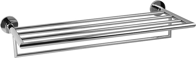 Ginger XX43S-20/PC Hotel Shelf, 20" Frame, Squared Corners w/Towel Bar, Polished Chrome
