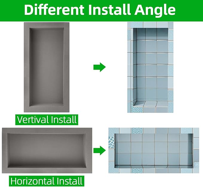Tile Ready Shower Niche Insert,Waterproof and Ready-to-Tile Niche for Shower Wall,Recessed Showers Shelf Niches Box for Bathroom Renovation/Soap Storage,Inner Size 12"x28",Outer Size 16”x32”,Depth 4”