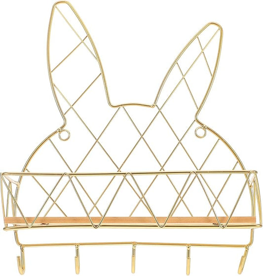 HOMSFOU Wall Mounted Bathroom Storage Rack with Hooks Metal Wall Shelf for Toilet and Sundries Organization No Drilling for Small Space