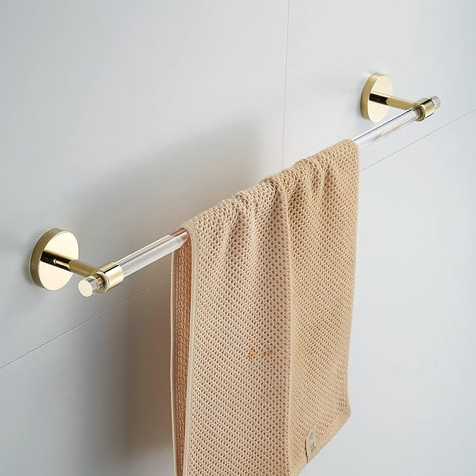 Acrylic Gold Towel Bar Towel Rack for Bathroom Wall Mounted Towel Holder Modern 22.2inch 56.5cm SHUNLI