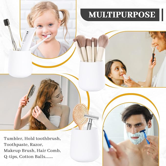 BosilunLife Bathroom Accessories Set 3 pcs (White-Foam)