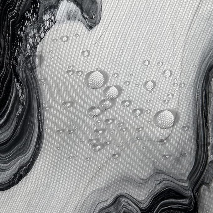 Black White Marble Shower Curtain Abstract Morden,Natural Texture Neutral Fabric Shower Curtains for Bathroom Decor 72x72 Inch
