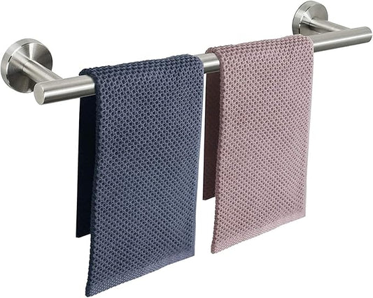 NearMoon Bath Towel Bar, Thicken Stainless Steel Shower Towel Rack Holder Wall Mounted for Bathroom, 26-lnch Overall Length-24-lnch Usable Hanging Space (1 Pack, Brushed Nickel)