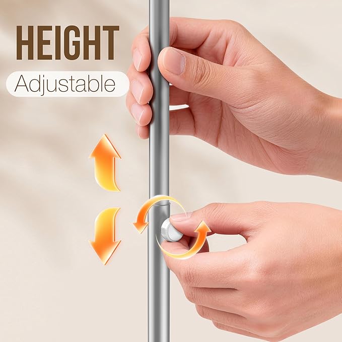 Aetyord Adjustable Hand Towel Holder Stand for Bathroom Countertop, S-Shaped Stainless Steel Towel Rack with Wood Base Strong and Suction Cups, Free Standing Hand Towel Tree for Kitchen Vanity