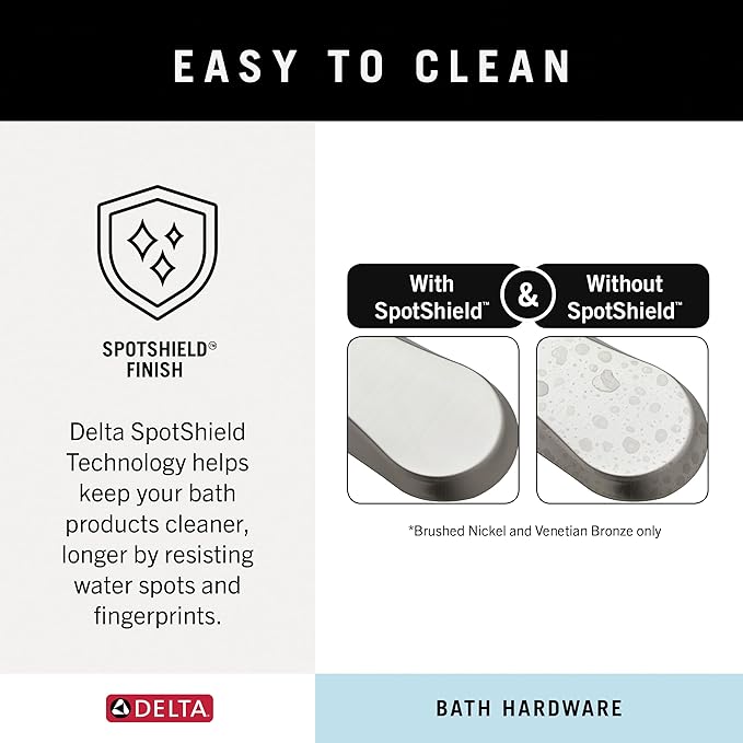 Delta Faucet Porter 24 inch Towel Bar, SpotShield Brushed Nickel , Bathroom Accessories, PTR24-BN