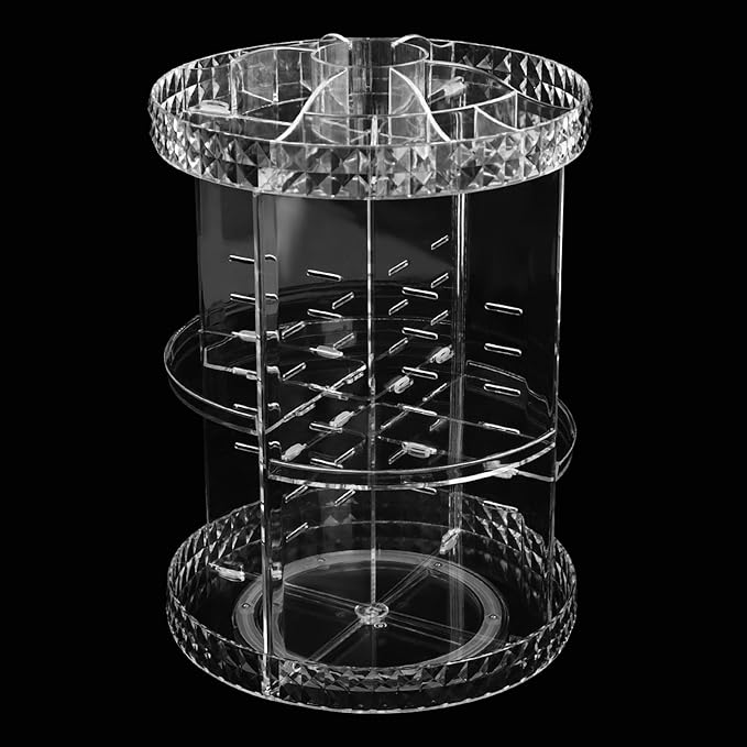 Acrylic Rotating Makeup Organizer, 360°Adjustable Cosmetic Spinning Holder Rack, Perfume Organizer, Spinning Makeup Stand for bedrooms, bathrooms