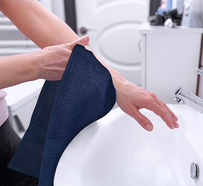 Utopia Towels 6 Pack Premium Hand Towels Set, 16 by 28 inches, 100% Ring Spun Cotton, Ultra Soft and Highly Absorbent 600GSM Towels for Bathroom, Gym, Shower, Hotel, and Spa, Navy Blue