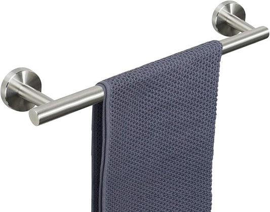 NearMoon Bath Towel Bar, Thicken Stainless Steel Shower Towel Rack Holder Wall Mounted for Bathroom, 16-lnch Overall Length-13-lnch Usable Hanging Space (2 Pack, Brushed Nickel)