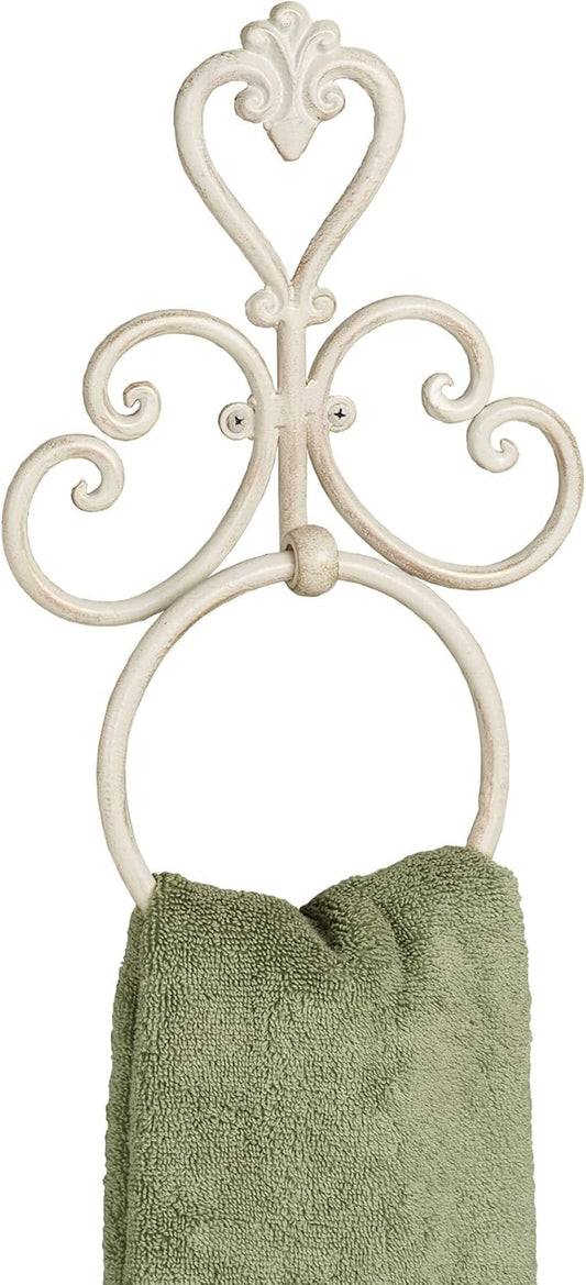 Aldabella Handpainted Towel Ring Creamy Gold - 13.5 Inches High