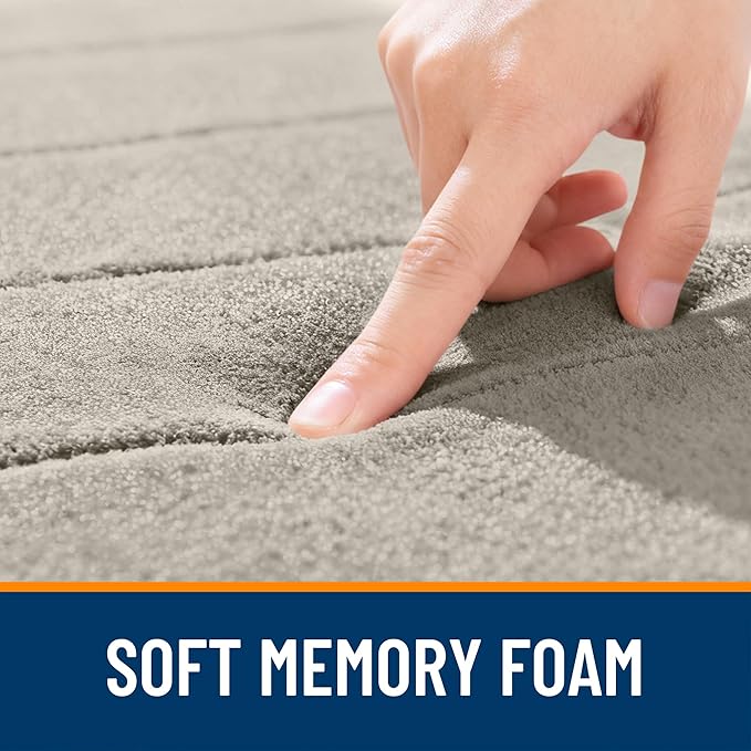 OLANLY Memory Foam Bath Mat 44x24, Super Soft Absorbent Bathroom Rugs, Quick Dry, Machine Washable Shower Floor Rugs, Bathmat Carpet, Bathroom Home Decor Accessories, Warm Taupe