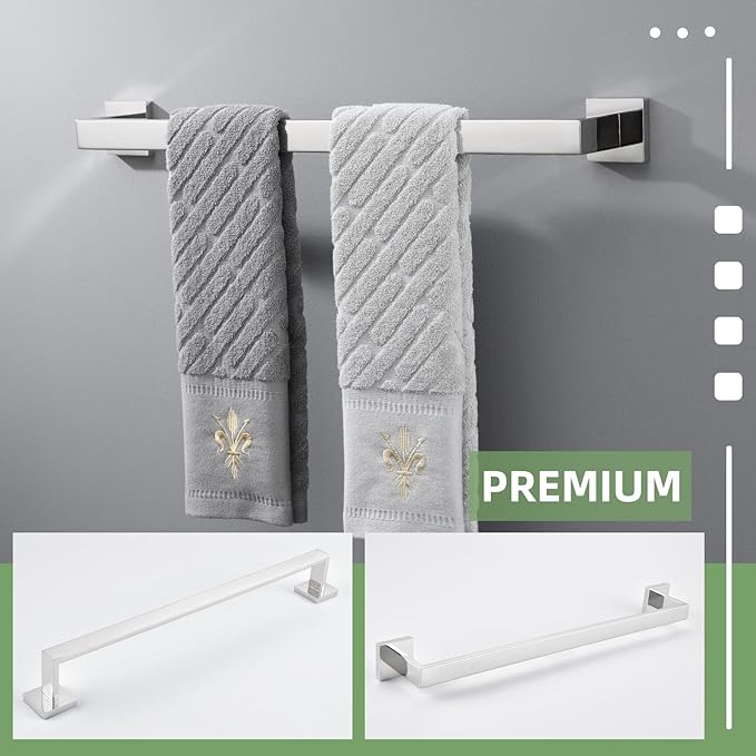Bath Towel Bar 23.74", Angle Simple SUS304 Stainless Steel Bathroom Towel Holder, Shower Towel Rod, Single Towel Hanger Bar, Clothing Towel Rack for Wall, Polished Chrome