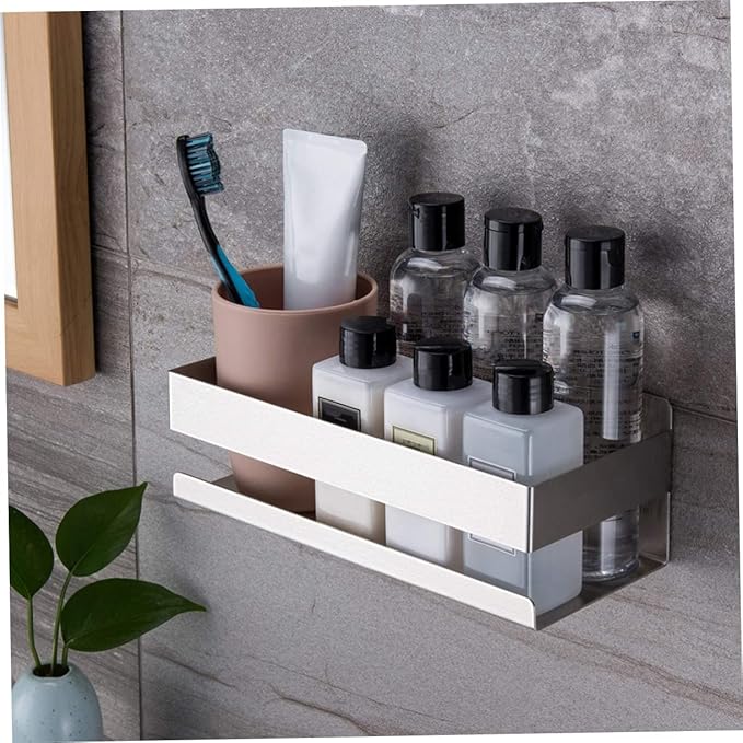 Stable Adhesion Installation Stainless Steel Wall Rack Bathroom Shelves Kitchen Decor Storage Rack