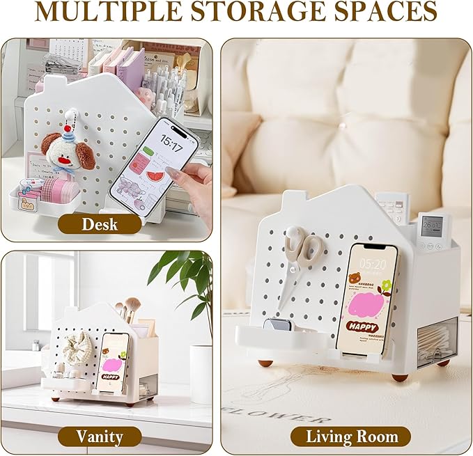 Makeup Organizer with Compartments and Drawer, Cosmetic Storage for Dresser, Vanity, and Bathroom Countertop, Skincare and Perfume Organizer