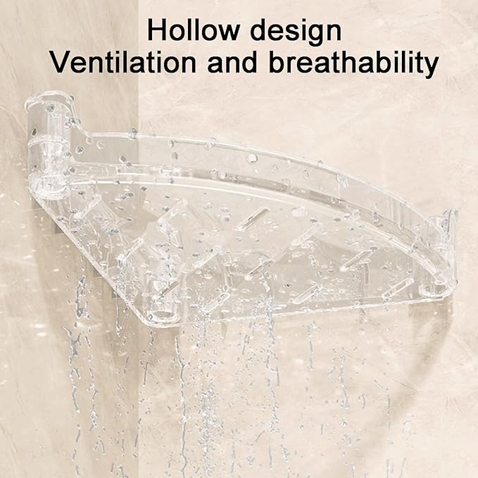 Removable Wall-Mounted Bathroom Shelves Plastic Bathroom Shelves Corner Transparent Bathroom Shelves Large Capacity Large Capacity