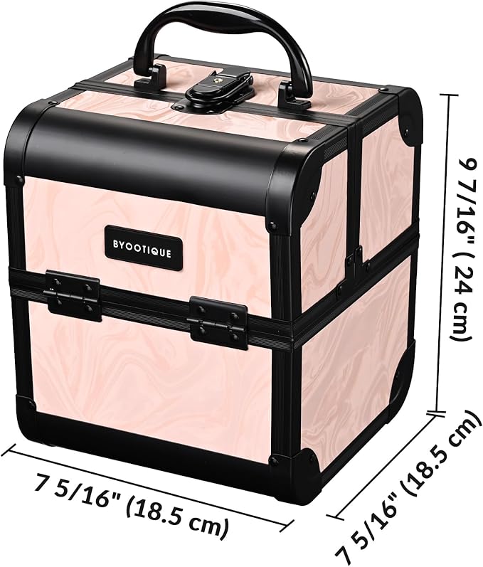 BYOOTIQUE 2-Piece Makeup Train Case Cosmetic Organizer Kit CB Dusk Artists