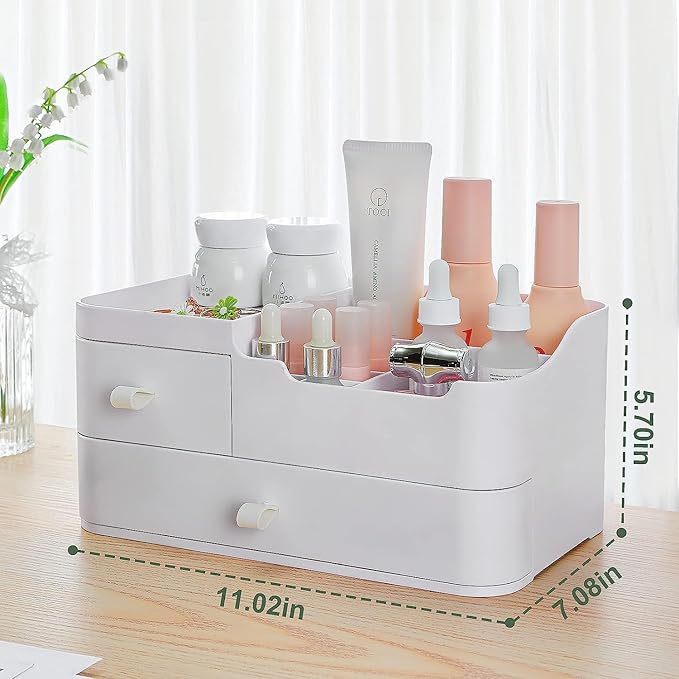 BREIS Makeup Organizer for Vanity,Bathroom Organizer with Drawers,Vanity Decor Display Cases for Dresser Countertop Bedroom Eyeshadow Brushes Lipstick Nail Polishes Jewelry Perfume