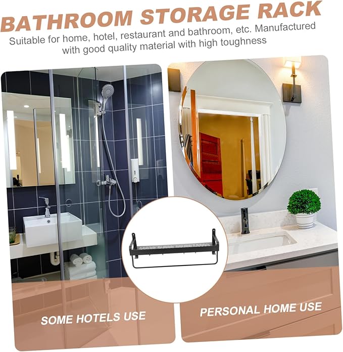 Aluminium Storage Rack Bathroom Counter Organizer Wall-Mounted Toilet Shelf Space Saving Storage Shelves