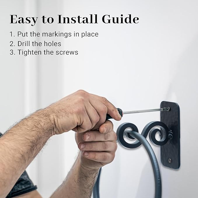 The Metal Magician Round Hand Towel Holder for Bathroom Wall - Kitchen Towel Ring - Aesthetic Design & Heavy Duty Durability - (Spiral Suspension) - (Black)