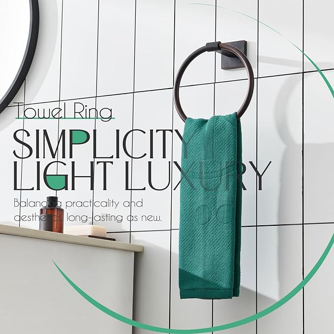 KOKOSIRI Hand Towel Holder Wall Mounted Towel Ring Bathroom Accessories Shower Towel Hanger Rack Stainless Steel Oil Rubbed Bronze, B3010OBR