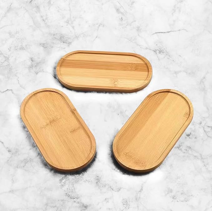 Bamboo soap Dispenser Tray, Bathroom Countertop Tray Kitchen Tray Bamboo T ray Sink T ray Dresser Jewelry Ring Dish, Comestic Holder Bathtub Organizer, Ideal for Jewelry, Cosmetics, and Small Items