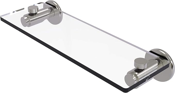 Allied Brass TR-1/16-SN Tr 1 Tribecca Collection Inch Vanity Beveled Edges Glass Shelf, 16 Inch, Satin Nickel