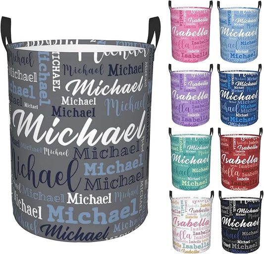 Custom Name Laundry Hamper, Personalized Laundry Baskets with Name for Boys Girls Women Men, Customized Collapsible Dirty Clothes Hamper Easy Storage Gifts for Bedroom Bathroom Living Room