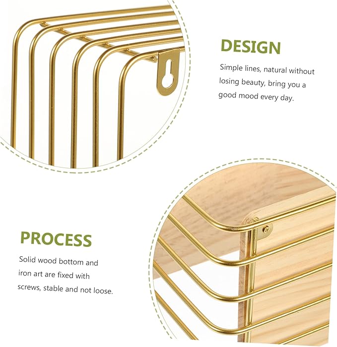 Multi-Function Toilet Storage Stand and Rustproof Bathroom Organizer Space-Saving Wall Shelf for Toiletries and Accessories Elegant Gold Finish