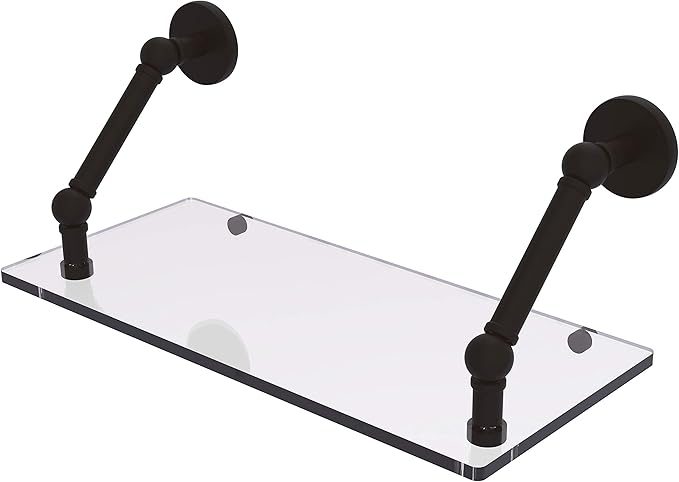 Allied Brass P1000-1-18 Prestige Skyline Collection 18 Inch Floating Glass Shelf, Oil Rubbed Bronze