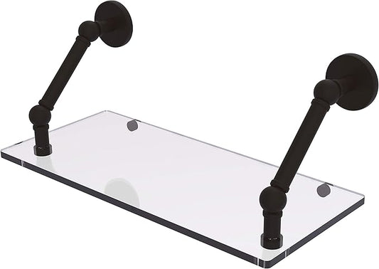 Allied Brass P1000-1-18 Prestige Skyline Collection 18 Inch Floating Glass Shelf, Oil Rubbed Bronze