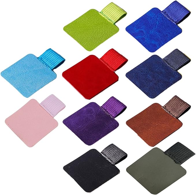5 Pieces Self Adhesive Leather Pen Holder Adjustable Pen Loop Holder With Elastic Band Anti-lost Pen Stationery Supplies Elastic Loop For Pens, Green