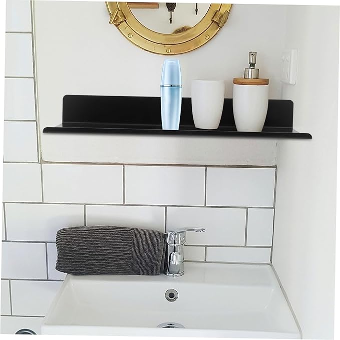 Holibanna Floating Shelves Bathroom Wall Storage Rack Stainless Steel Wall Shelf No Punch Installation for Kitchen