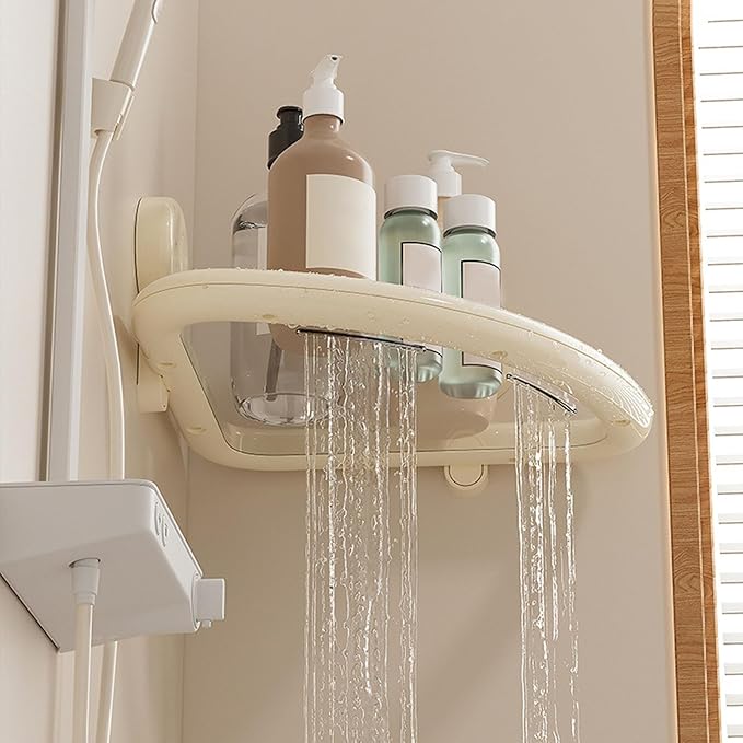Suction Cup Corner Shelf Bathroom Shelf No Drilling Space Saving Waterproof ABS