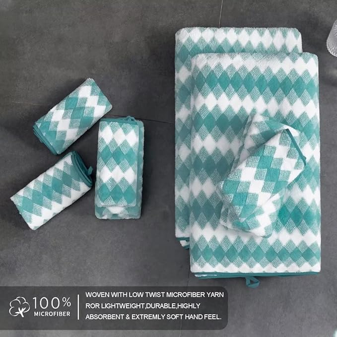 Hand Towels Set 2 Pack-16“x31” Ultra Soft Microfibers Bathroom Towel Set Highly Absorbent Quick Dry Luxury Premium Towel Lightweight Cozy Durable Hand Towel Collection Hotel Spa Gym Kitchen,Aqua