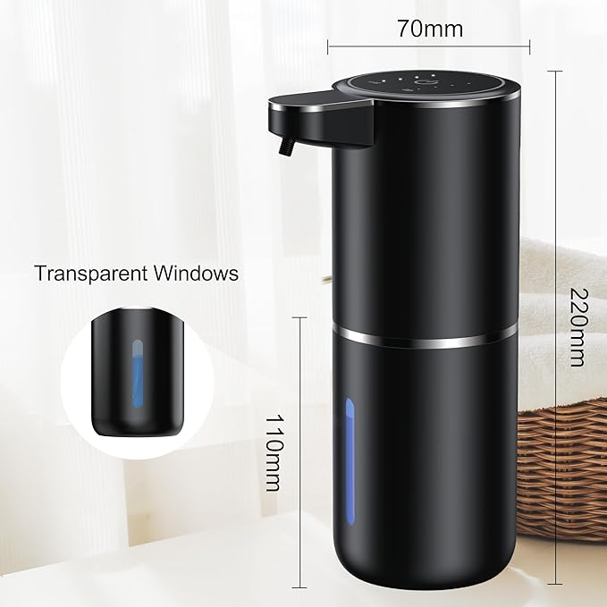 Fantictas Automatic Foaming Soap Dispenser Foaming Hand Sanitizer Touchless 1200mAh Soap Dispenser Rechargeable with Sensor for Bathroom Kitchen