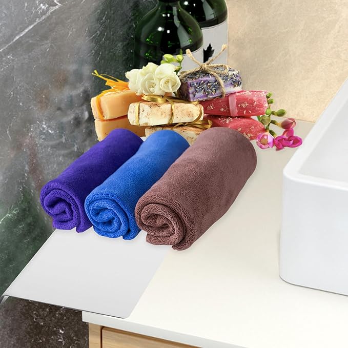 ibasenice Wall Mounted Adhesive Storage Rack 50x10cm White Floating Shelf for Bathroom Kitchen Gap Organizer No Drilling Shelf Divider Holder
