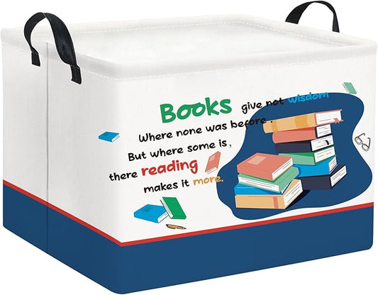 Rectangular Kids Storage Bin Gift Basket Baby Organizer Cute Kids Toy Bin Room Decor(Book)