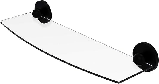 Allied Brass 1033/18 Skyline Collection 18 Inch Glass Shelf, Matte Black