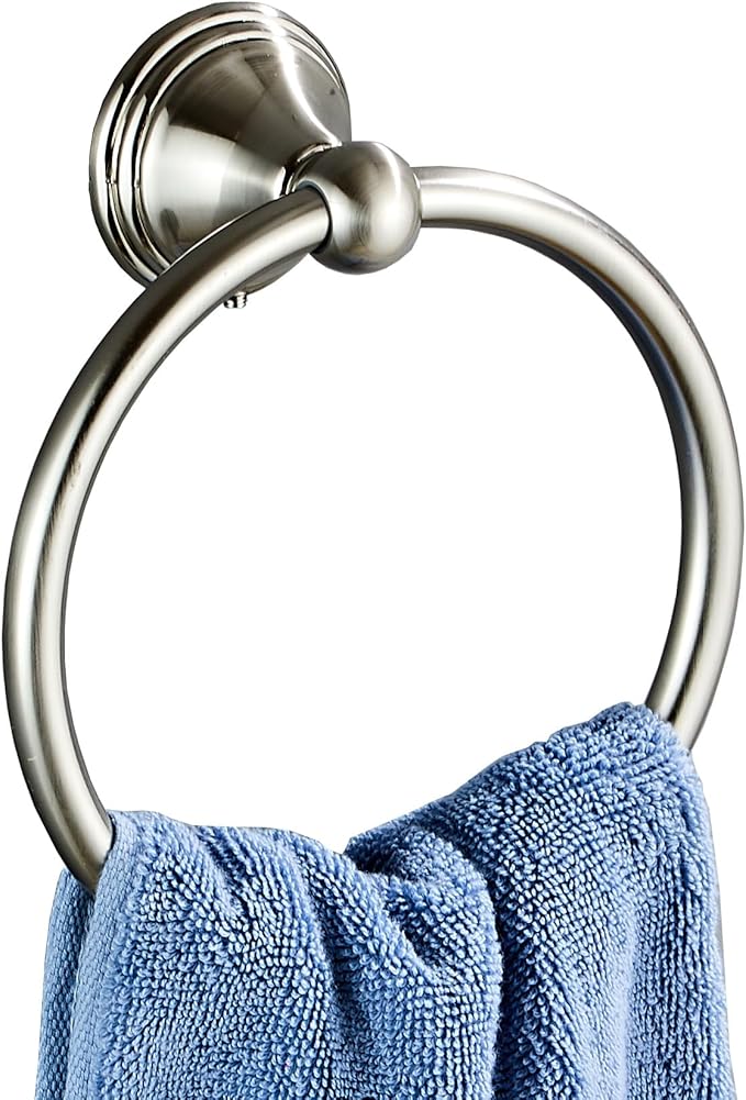 Towel Ring for Bathroom, Brushed Nickel Hand Towel Holder 2 Pack, Bathroom Accessories and Towel Racks for Bathroom Wall Mount