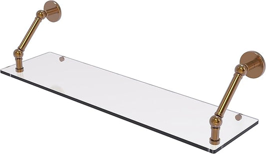 Allied Brass P1000-1-30 Prestige Skyline Collection 30 Inch Floating Glass Shelf, Brushed Bronze