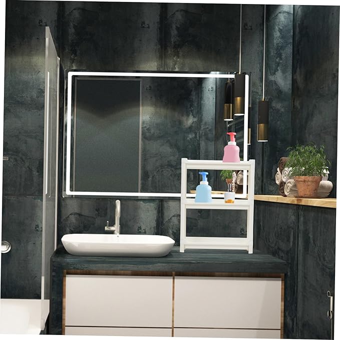 GLEAVI Multilayer Plastic Storage Rack Heavy-Duty Corner Shelf for Bathroom and Bedroom Sturdy Plastic Organizer for Home Use