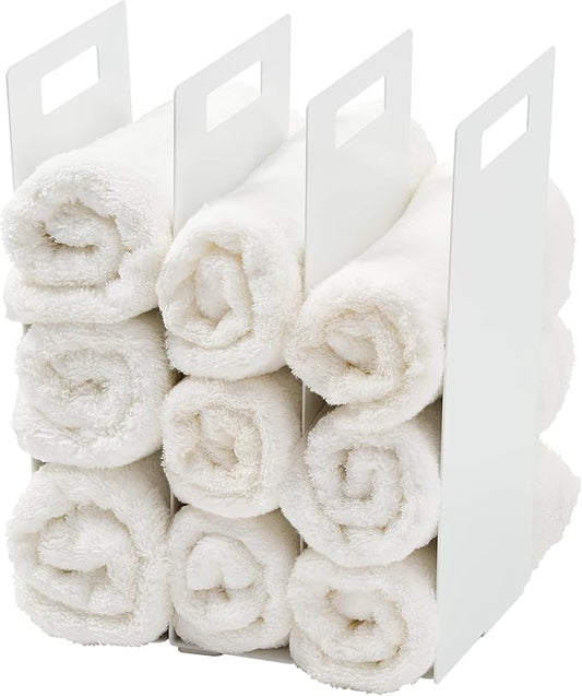 Yamazaki Home Tower Interlocking Towel Organizer - Bathroom Storage Shelf Rack - Steel